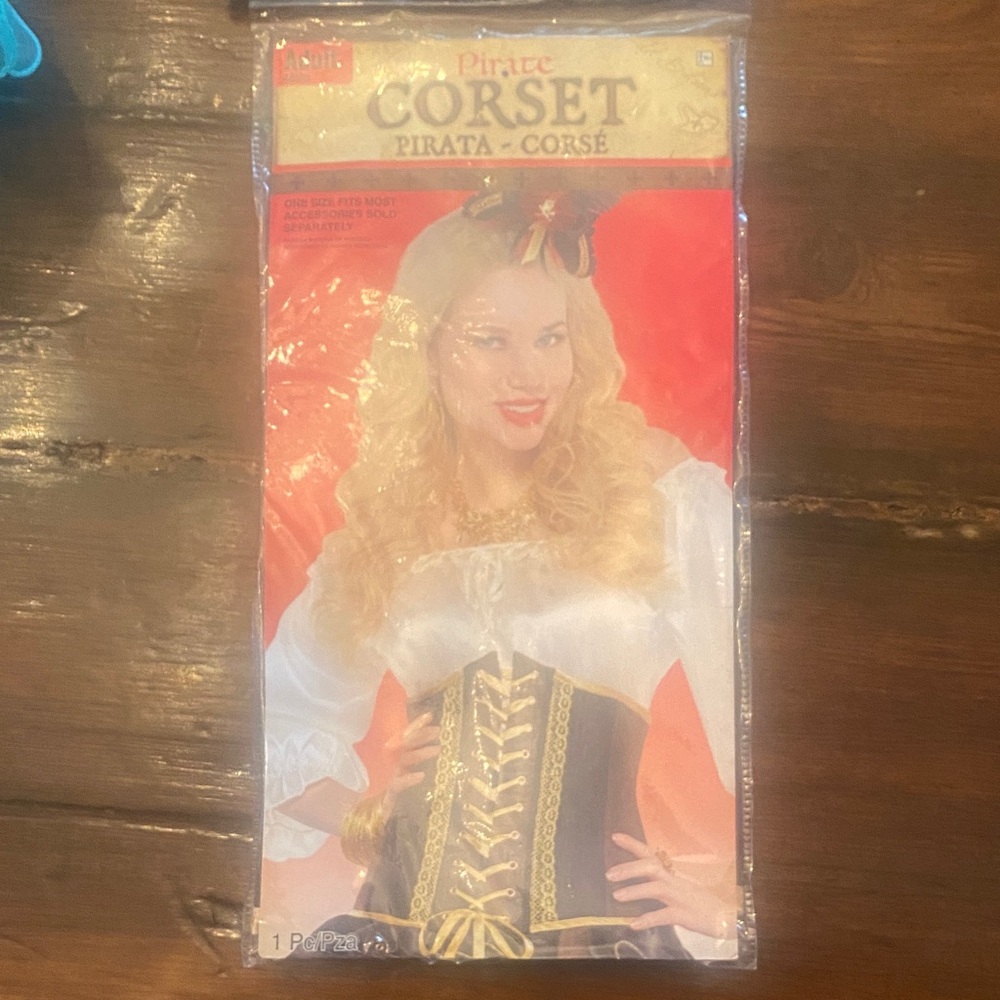 Pirate Corset Costume - Black and Gold- new women’s corset Halloween